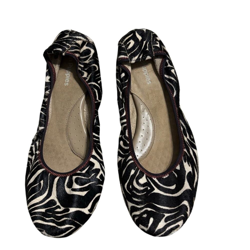 Hush Puppies Chaste Ballet Flat Zebra Print Calf Hair 9W Slip-On Shoes Comfort